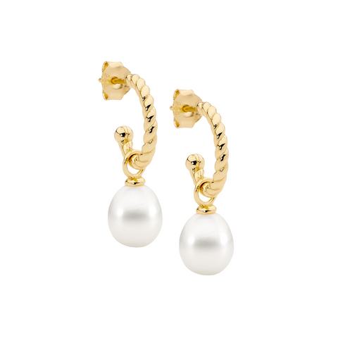 Gold plated pear earrings