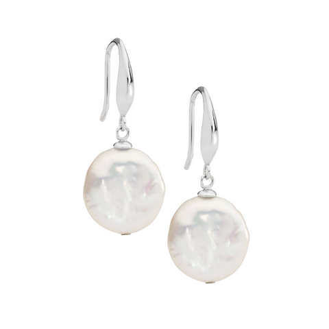 Sterling silver pearl drop earrings