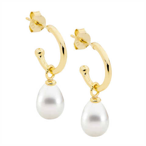 Gold plated pearl earrings