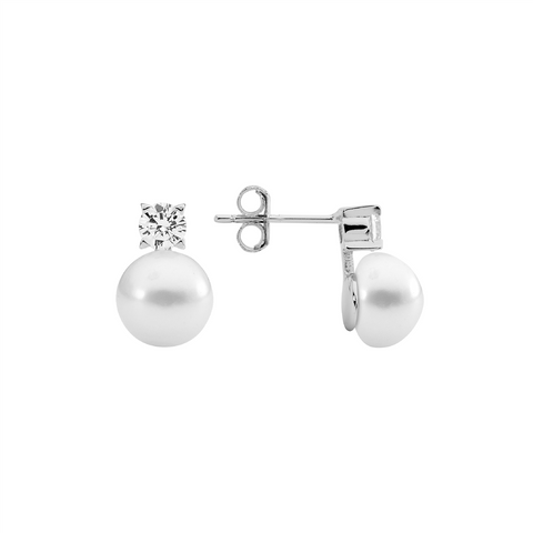 Sterling silver pearl studs