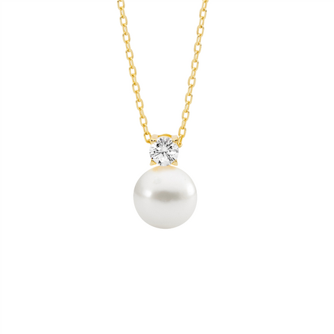 Gold plated pearl pendant
