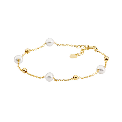 Gold plated pearl bracelet