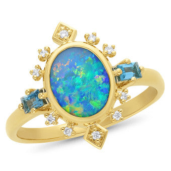 9ct doublet opal ring