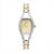 Rectangle gold and silver watch