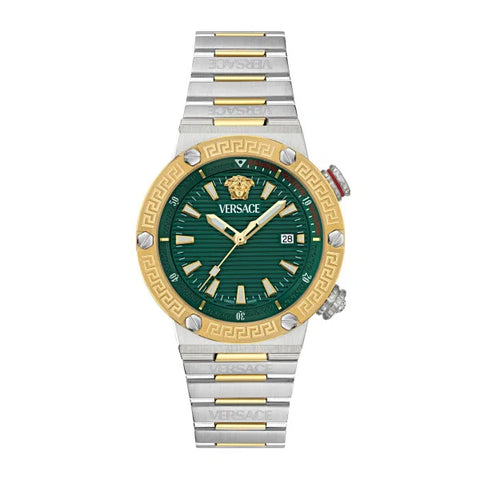 Versace gold and green gents watch