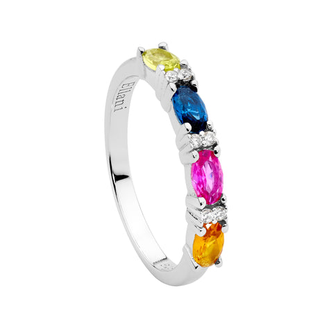Sterling silver multi colour ring