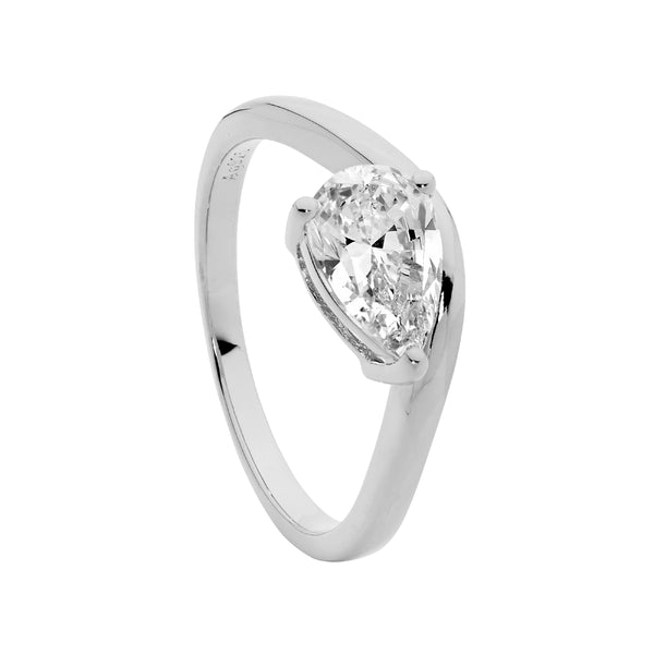 Silver cubic zirconia ring