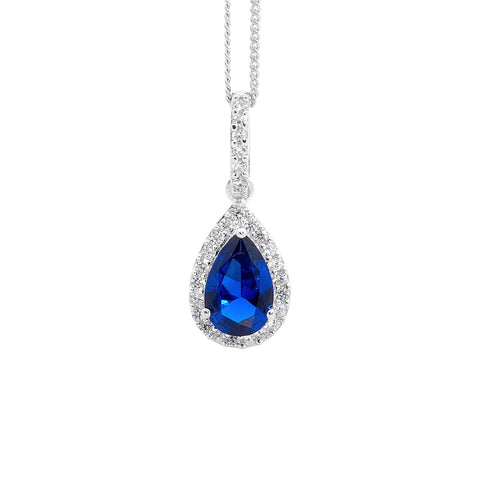Silver pear drop pendant