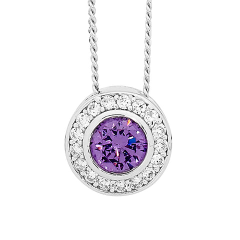 Purple cubic zirconia necklace
