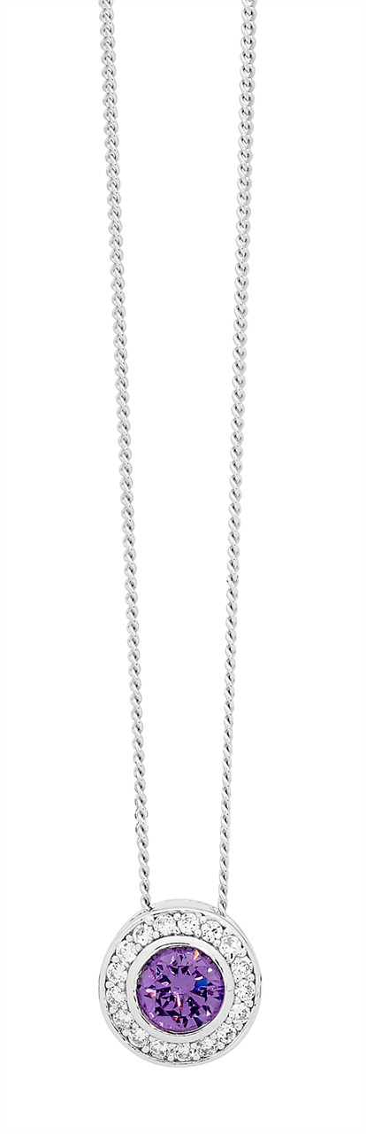 Purple cubic zirconia necklace