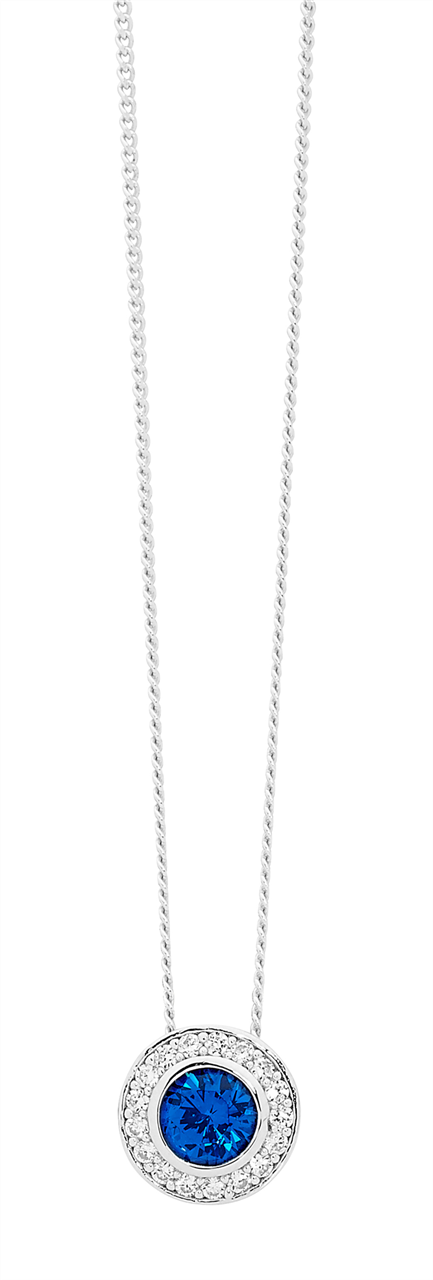 Blue cubic zirconia necklace