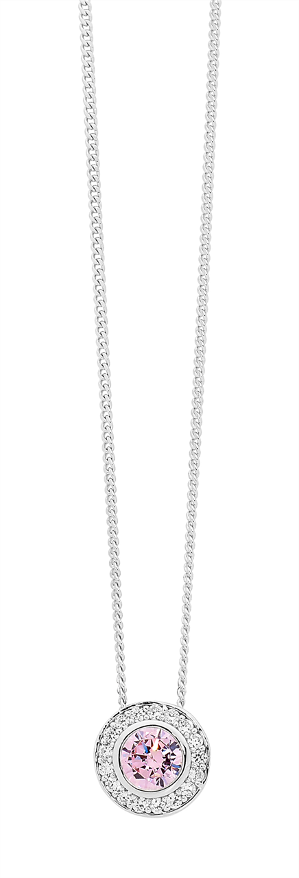Pink Cubic Zirconia Necklace