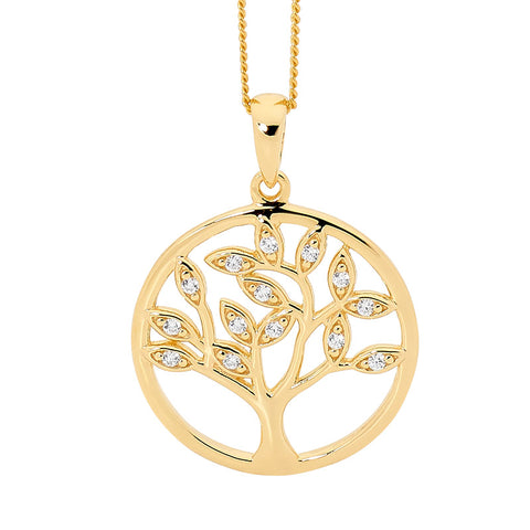 Gold plated tree of life pendant