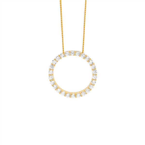 Gold plated circle pendant