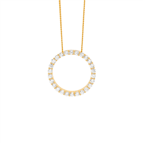 Gold plated circle pendant