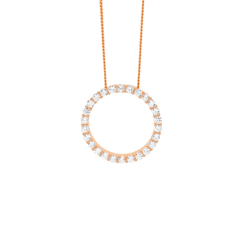 Rose Gold Plated Cubic Zirconia Pendant