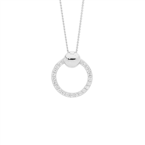 Sterling silver open circle pendant
