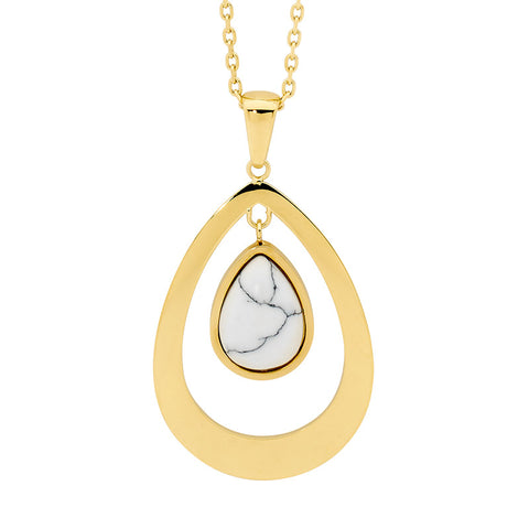 Teardrop pendant with howlite