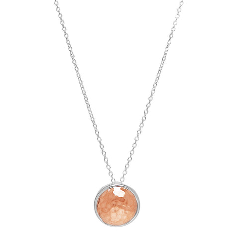 Rose gold plated disc pendant