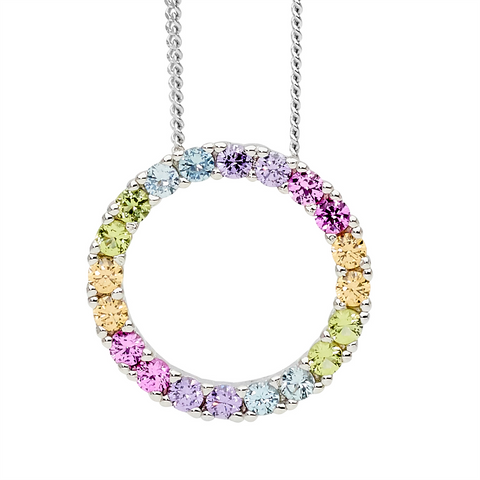 Sterling silver open circle pendant