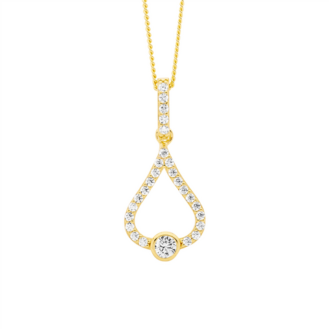 Gold plated teardrop pendant