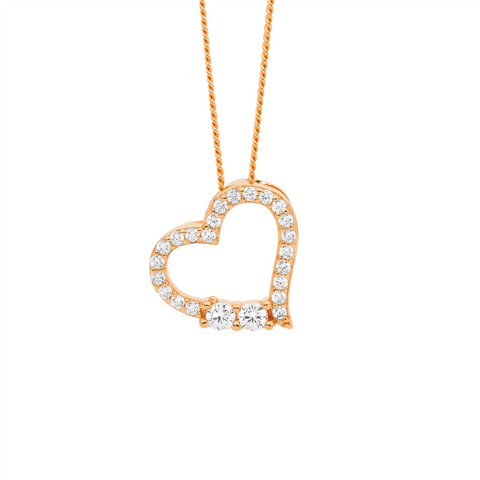 Rose gold plated heart necklace