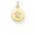 Sterling Silver Gold Plated Paw Print Disc Pendant