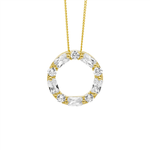 Gold plated circle pendant