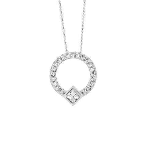 Sterling silver circle pendant