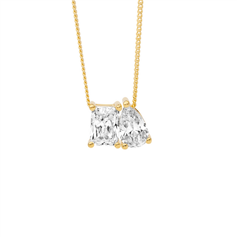 Gold plated cubic zirconia necklace