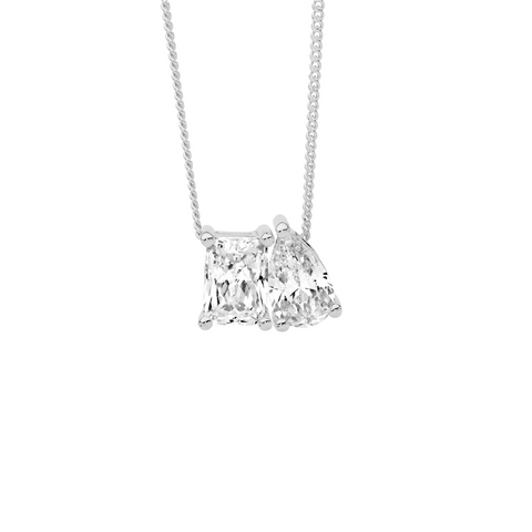 Sterling silver cubic zirconia necklace