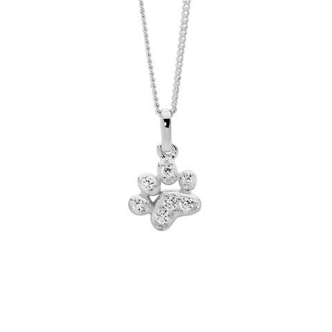 Sterling silver paw pendant