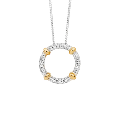 Silver gold plated circle pendant