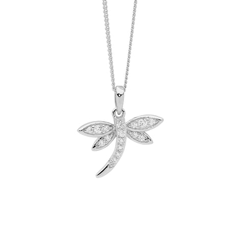 Silver dragonfly pendant
