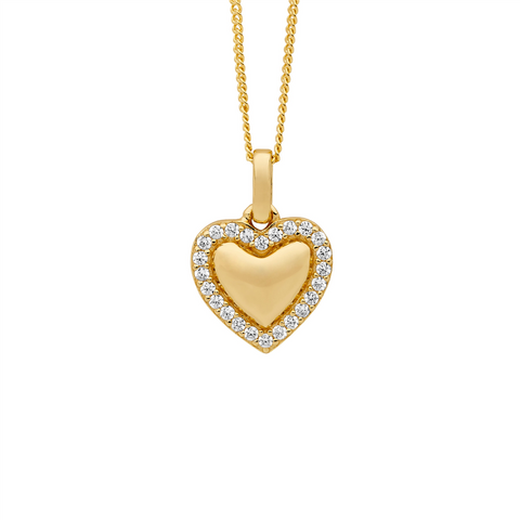 Gold plated heart pendant