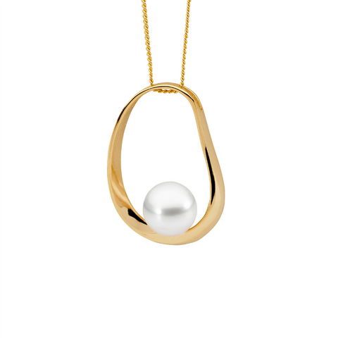 Gold plated pearl necklace