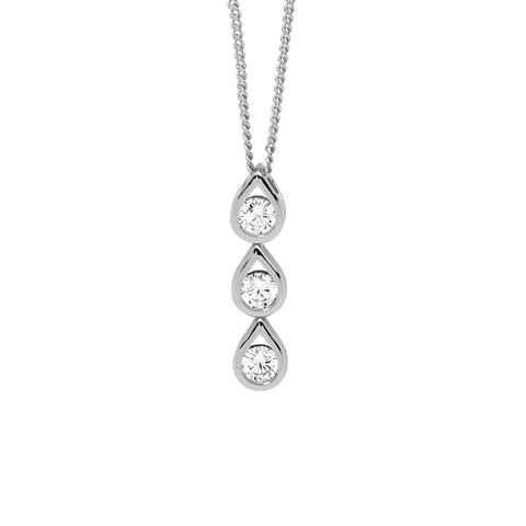 Silver drop pendant