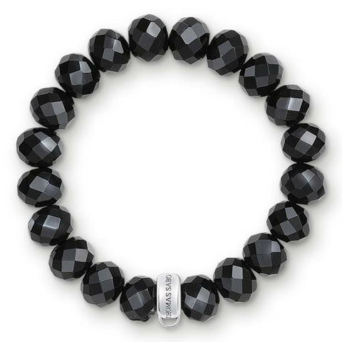 Obsidian bead bracelet 15.5cm