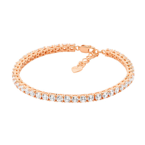 Rose gold plated tennis bracelet
