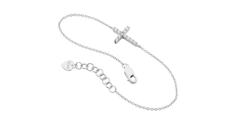 Sterling silver cross bracelet