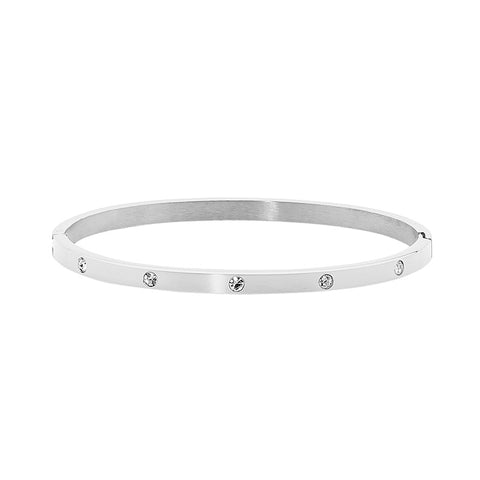Stainless steel hinged bangle