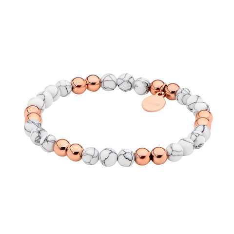 Stainless steel howlite bracelet