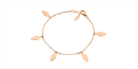 Stainless steel leaf bracelet