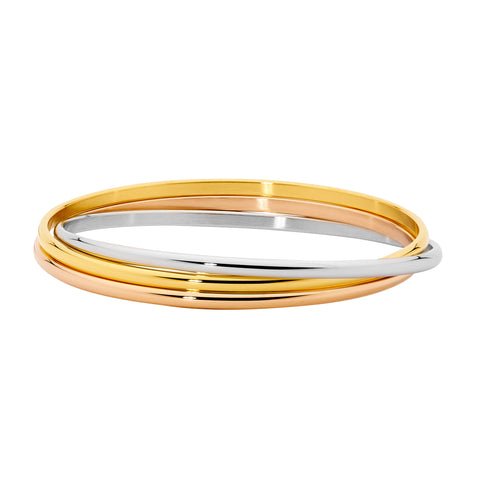 Three tone Linked bangle