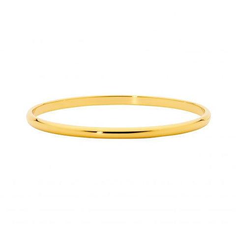 Gold plated 3mm wide bangle