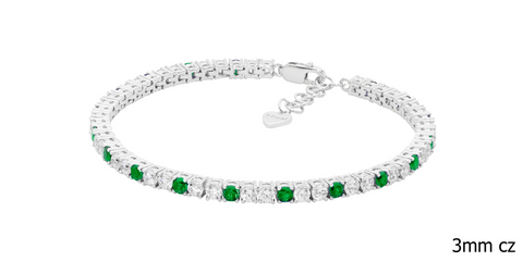 Silver cubic zirconia tennis bracelet