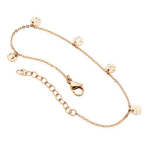 Rose gold plated disc bracelet