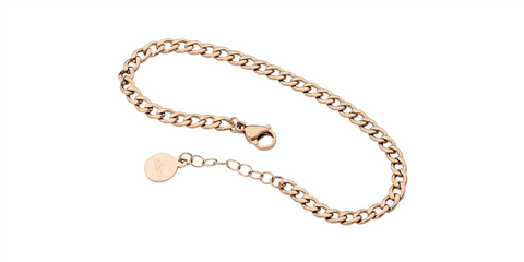Rose gold plated curb bracelet