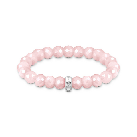 Rose quartz 17cm beaded bracelet