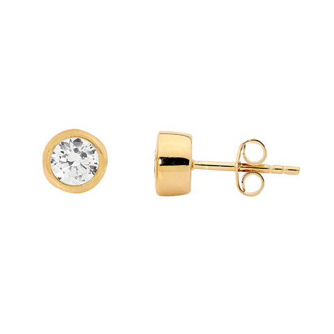 Gold Plated Cubic Zirconia Studs